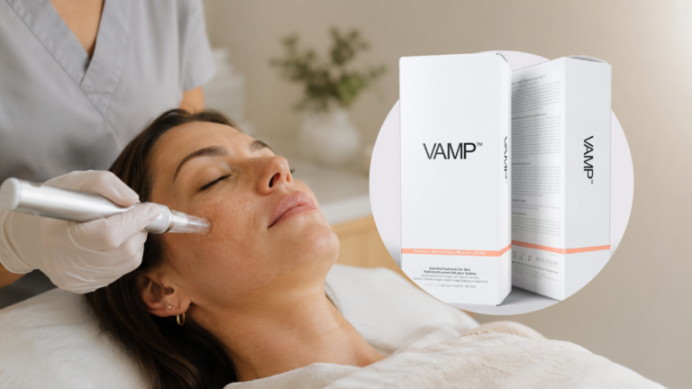 VAMP microneedling with salmon DNA PDRN serum being performed at a med spa in London, Ontario