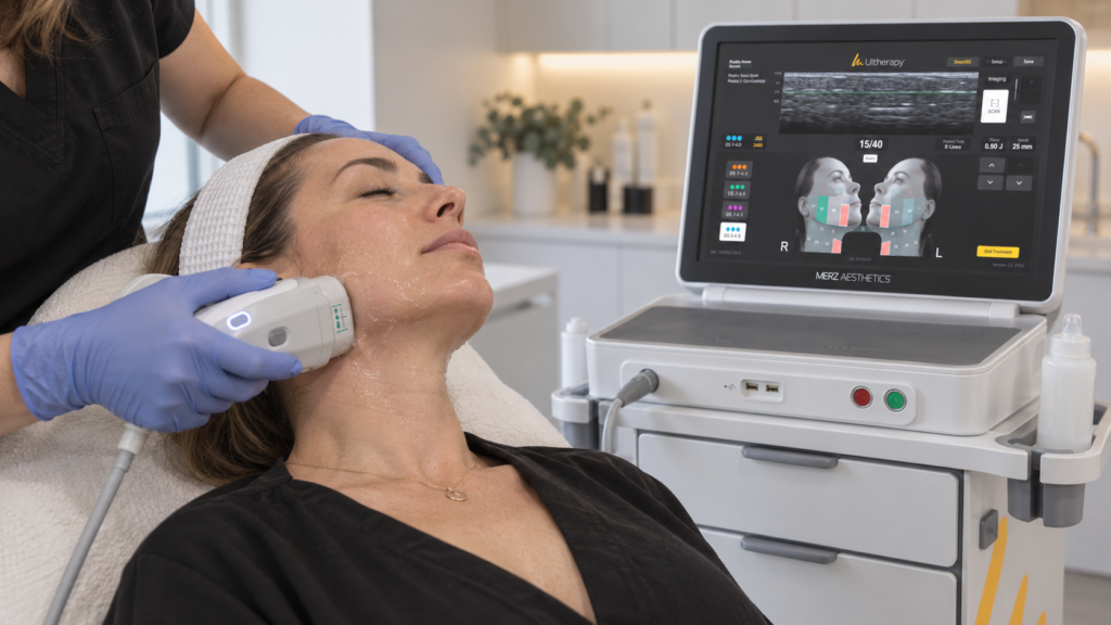Ultherapy ultrasound skin lifting treatment being performed in London, Ontario