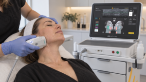 Ultherapy ultrasound skin lifting treatment being performed in London, Ontario